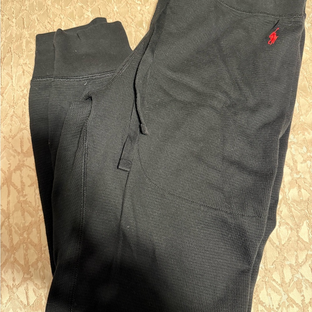 Polo by Ralph Lauren Black Pajama Pants with Red Logo